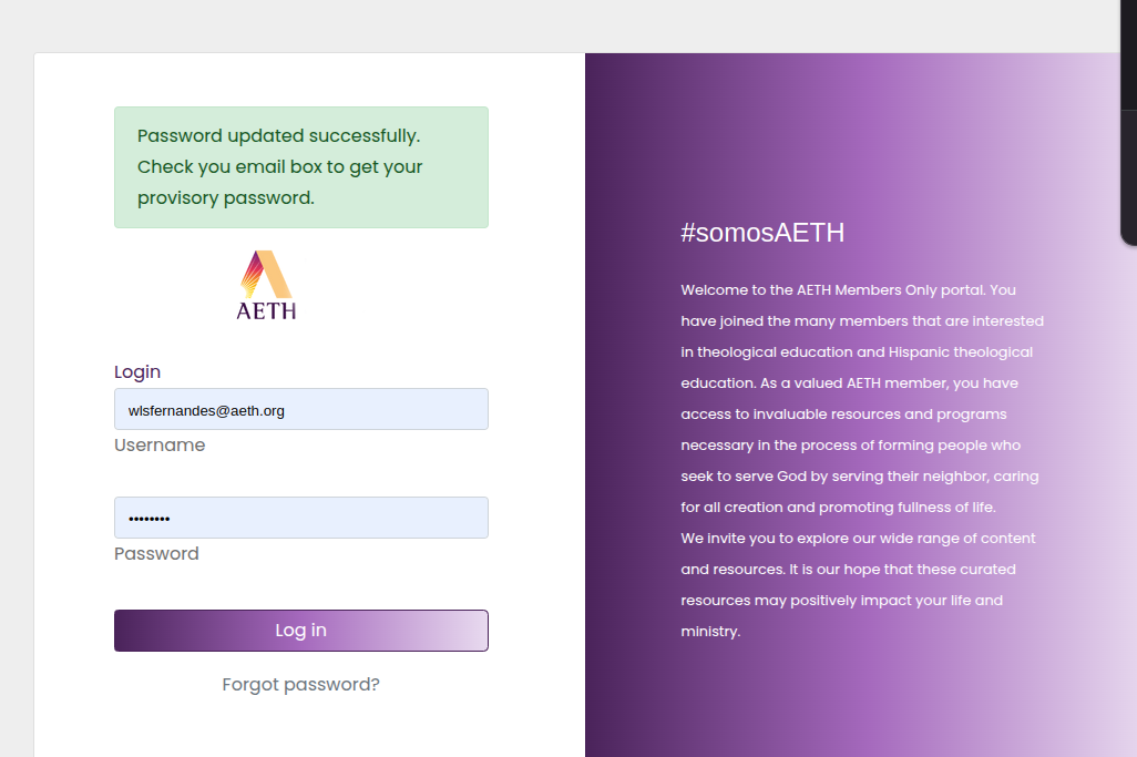 Update password
