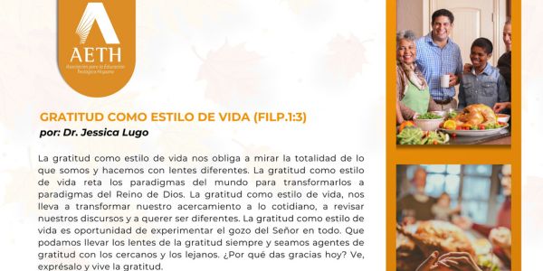 Gratitude as a Lifestyle (Phil.1:3) by: Dr. Jessica Lugo